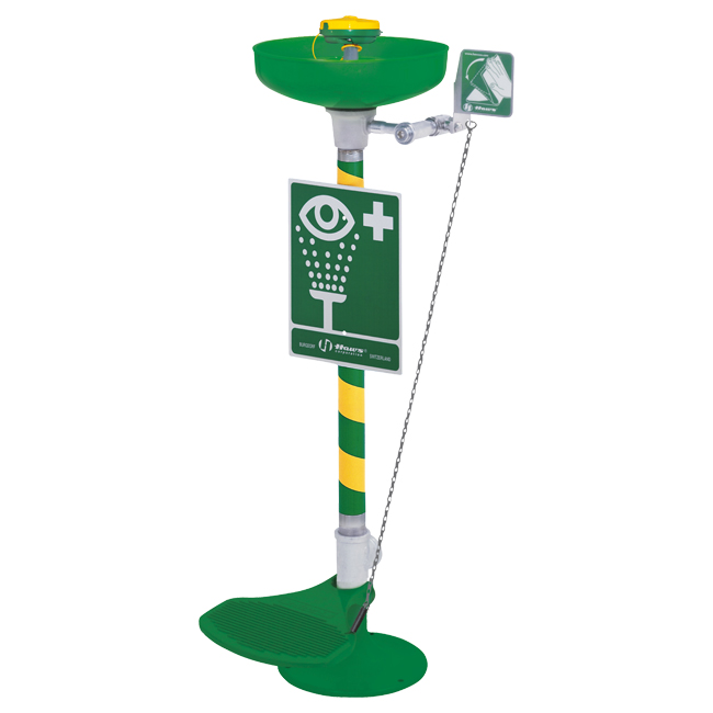 7261 Axion / HAWS fee standing eye / face wash emergency station with push pedal. From PNR UK Ltd