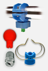 PNR pre-treatment surface finishing spray nozzles and pipe clamps. Swivel nozzles, eyelet clamps, eductors, flat fan nozzles and more.