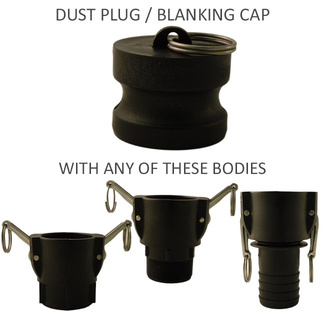 Quick coupler end cap / dust cap / blanking cap in polypropylene. PNR UK Ltd